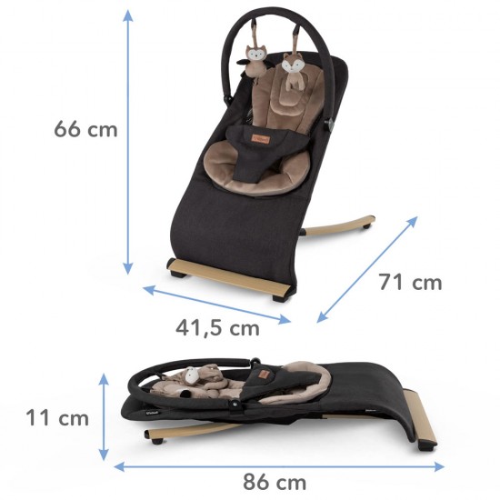 Balansoar bebe Kidwell Rubi, negru-auriu
