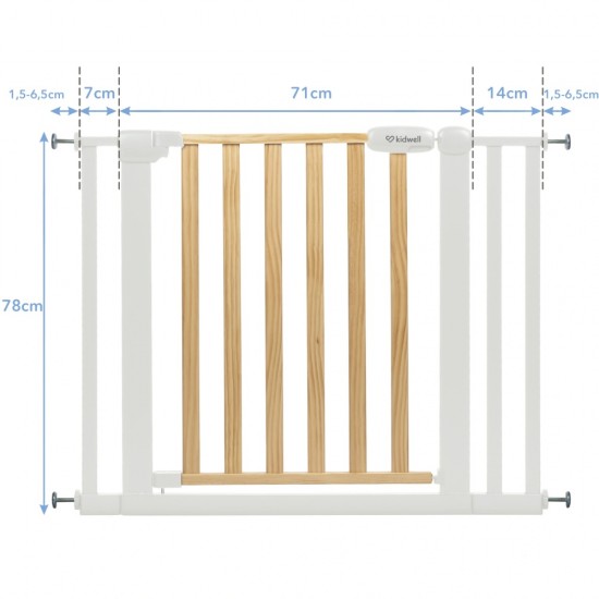 Poartă siguranță pentru copii, 74-105 cm - Kidwell Trasti