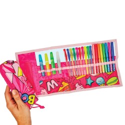 Penar roll-up, cu model geometric colorat pentru fete - Mitama