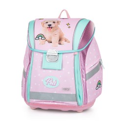 Ghiozdan ergonomic pentru fete, model Premium Light Dogs, roz - Oxybag