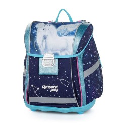 Ghiozdan ergonomic pentru fete, model Premium Light Unicorn Galaxy - Oxybag