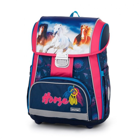 Ghiozdan ergonomic Premium Cool Wild Horses, - Oxybag