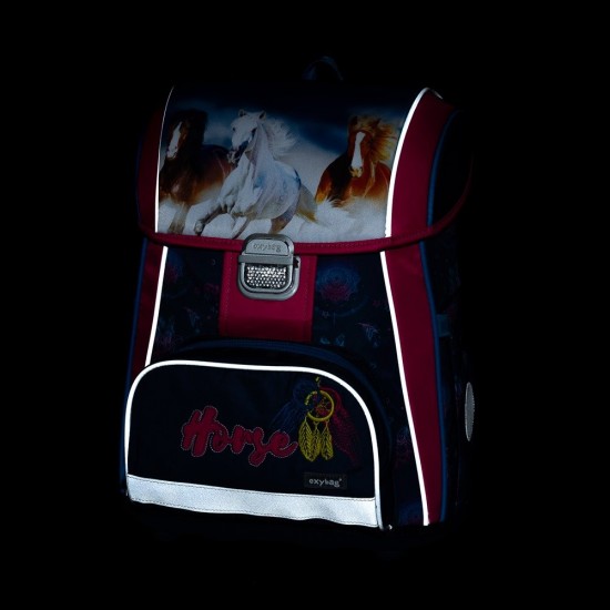 Ghiozdan ergonomic Premium Cool Wild Horses, - Oxybag