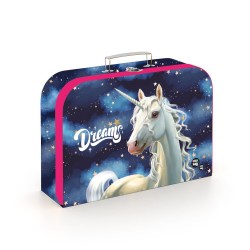 Mapă din carton laminat cu mâner, închidere cu clemă metalică, A4, model Unicorn 1, Dreams  - Oxybag
