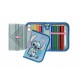 Penar copii cu rechizite, pliabil - model  STITCH Scooli