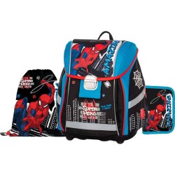 Set școală copii: ghiozdan, rucsac, penar - model Premium Light Spiderman Oxybag