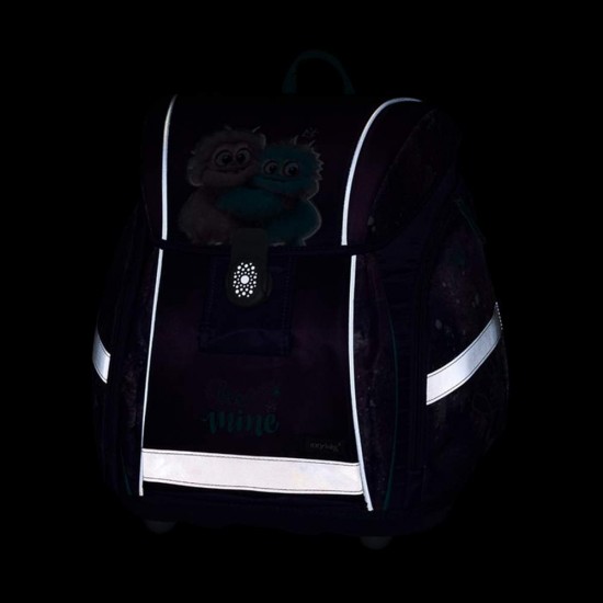 Ghiozdan ergonomic pentru fete Premium Light, model Monsters - Oxybag