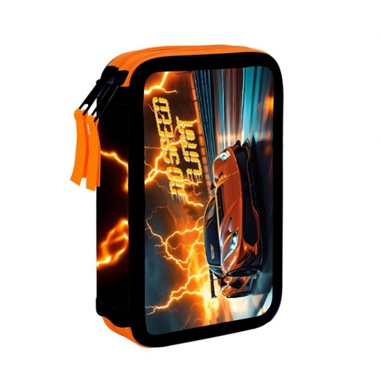 Penar cu două compartimente pentru băieți, cu mașini de curse Model No Speed Limit -  Oxybag