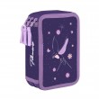 Penar cu trei compartimente pentru copii, fără rechizite – model  Flowers,Oxybag