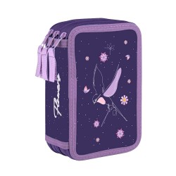 Penar cu trei compartimente pentru copii, fără rechizite – model  Flowers,Oxybag