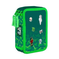 Penar cu trei compartimente pentru copii, fără rechizite – model Minecraft Playworld , Oxybag