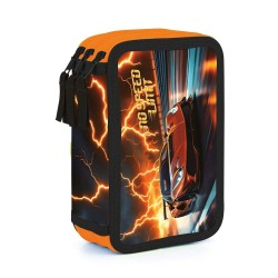 Penar cu trei compartimente pentru copii, fără rechizite – model  No Speed Limit, Oxybag