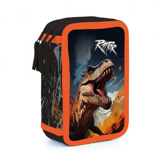 Penar cu trei compartimente pentru copii, fără rechizite – model Raptor, Oxybag