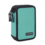 Penar cu trei compartimente pentru copii, fără rechizite – model Unicolor Mint , Oxybag