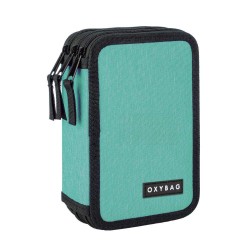 Penar cu trei compartimente pentru copii, fără rechizite – model Unicolor Mint , Oxybag