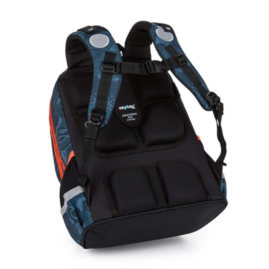 Set de școală: ghiozdan ergonomic, penar și rucsac tip sac cu șnur pentru băieți, 3 piese - Speed Oxy Jumper, Oxybag
