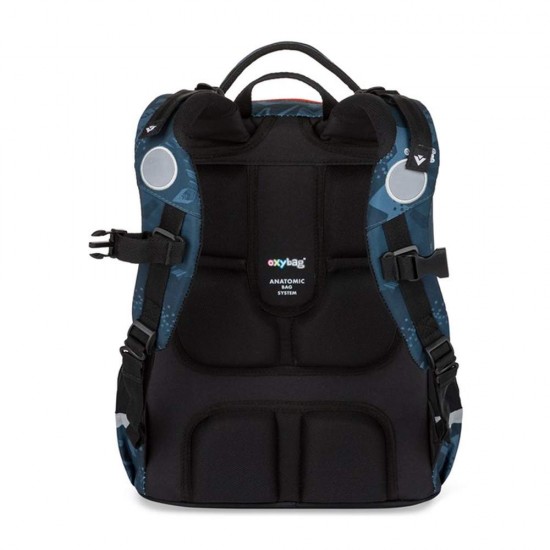 Set de școală: ghiozdan ergonomic, penar și rucsac tip sac cu șnur pentru băieți, 3 piese - Speed Oxy Jumper, Oxybag