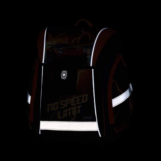 Set de școală: ghiozdan ergonomic, penar și sac de sport pentru băieți, 3 piese - PREMIUM LIGHT No Speed Limit , Oxybag