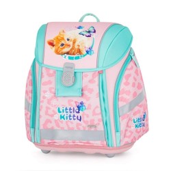 Set de școală: ghiozdan ergonomic, penar și sac de sport pentru fete, 3 piese - PREMIUM LIGHT Little Kitty, Oxybag