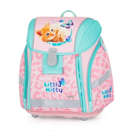 Set de școală: ghiozdan ergonomic, penar și sac de sport pentru fete, 3 piese - PREMIUM LIGHT Little Kitty, Oxybag