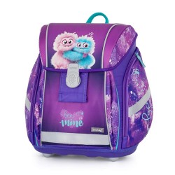 Set de școală: ghiozdan ergonomic, penar și sac de sport pentru fete, 3 piese - PREMIUM LIGHT Monsters, Oxybag
