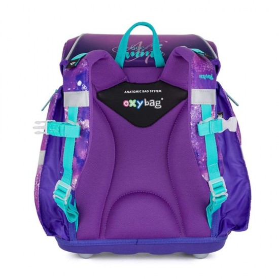 Set de școală: ghiozdan ergonomic, penar și sac de sport pentru fete, 3 piese - PREMIUM LIGHT Monsters, Oxybag