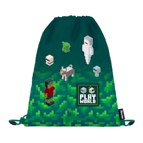 Set școală pentru băieți: ghiozdan, rucsac, penar - model Minecraft Playworld Premium Light , Oxybag