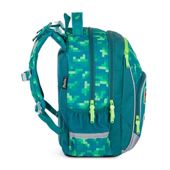 Set școală pentru băieți: ghiozdan, rucsac, penar - model OXY GO Minecraft Playworld, Oxybag