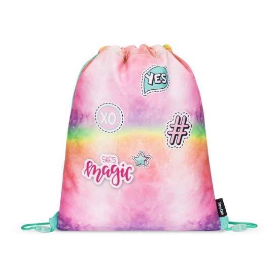 Set școală pentru fete: ghiozdan, rucsac, penar - model OXY GO Magic curcubeu, Oxybag