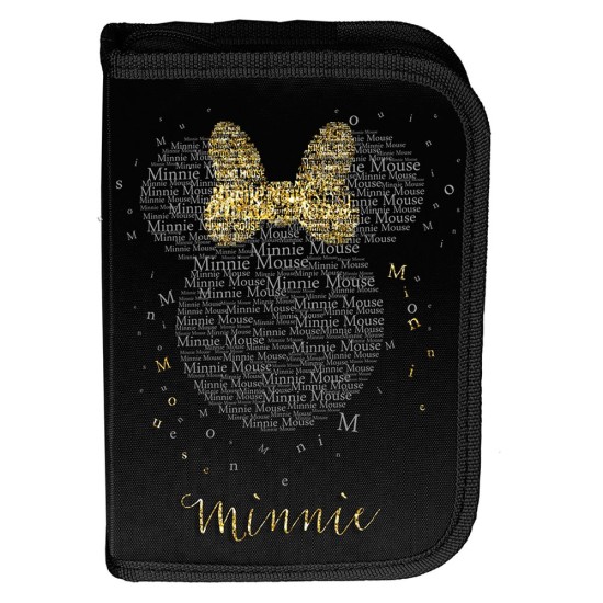 Penar fete cu un compartiment, echipat, pliabil, DISNEY MINNIE,  black-gold, Paso