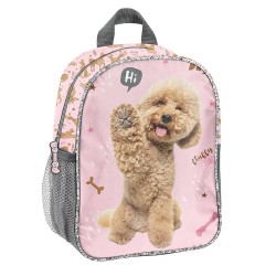 Ghiozdan fete grădiniță cu un compartiment–  POODLE, roz - Paso