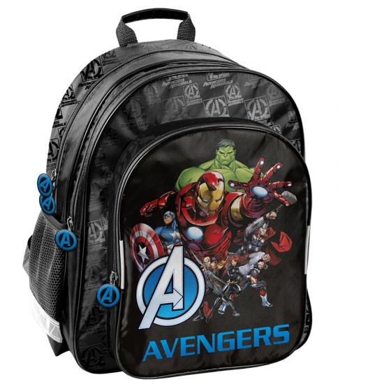 Ghiozdan/Rucsac ergonomic pentru școală sau antrenamente,  model Avengers, negru - Paso
