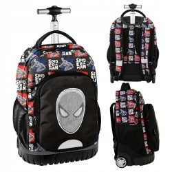 Ghiozdan tip troler cu roți pentru băieți, SUPERHERO Spiderman - Paso
