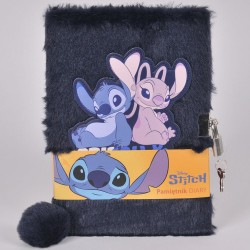 Jurnal secret din pluș, cu lacăt, model STITCH and Angel- Paso