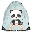 Rucsac tip sac cu șnur fete, PANDA, turcoaz - Paso