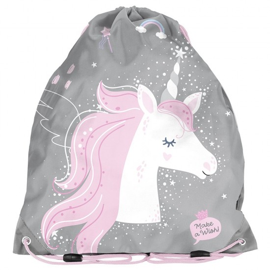 Rucsac tip sac cu șnur fete, UNICORN, roz - Paso
