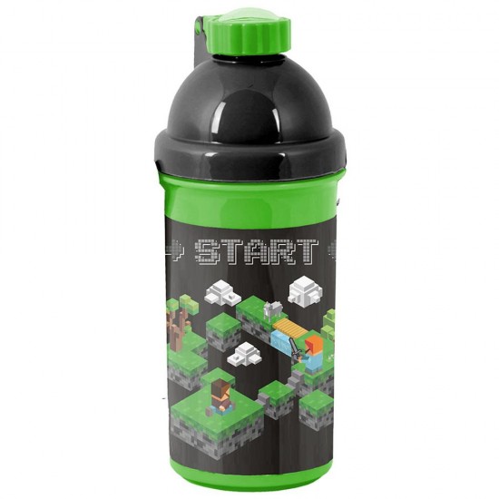 Sticlă apă pentru băieți - model PRESS START MINECRAFT, 550ml - Paso