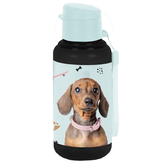 Sticlă de apă, model cățel albastru-Paso-500ml