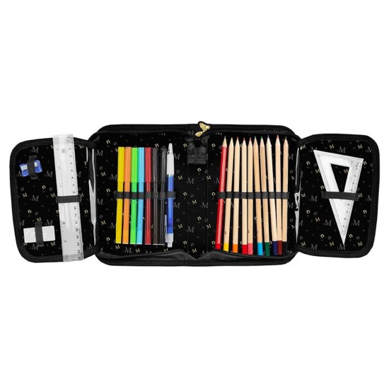 Penar fete cu un compartiment, echipat, pliabil, DISNEY MINNIE,  black-gold, Paso