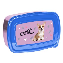 Cutie de prânz pentru fete , model pui de dalmațian, albastru deschis – Paso,500ml