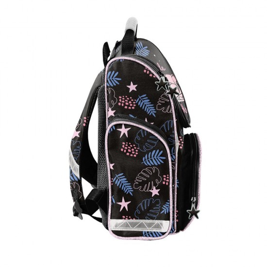 Ghiozdan ergonomic pentru copii, model Little Stitch negru - Paso