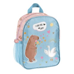 Ghiozdan grădiniță cu un compartiment, model Be Happy cu Capybara turcoaz- Paso