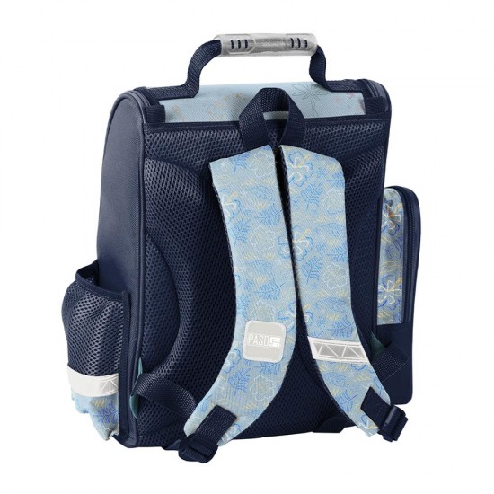 Ghiozdan/rucsac ergonomic copii, model „Hola Stitch”,turcoaz-bleumarin -Paso