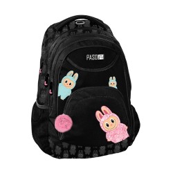Ghiozdan școlar ergonomic, model Labubu,  negru - Paso