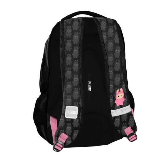 Ghiozdan școlar ergonomic, model Labubu,  negru - Paso