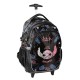 Ghiozdan tip troler cu roți, model Little Stitch negru - Paso