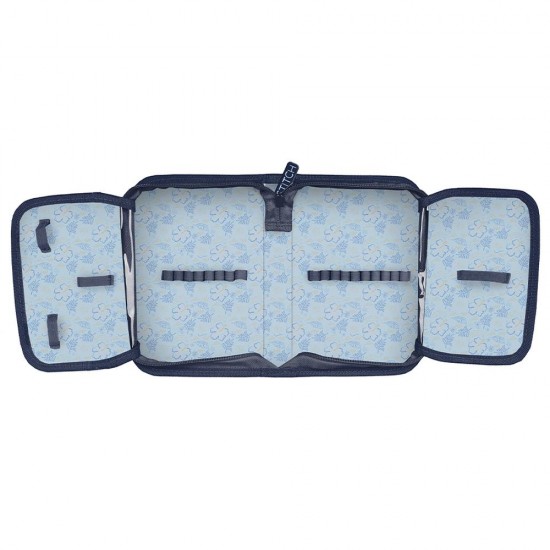 Penar copii cu un compartiment, fără rechizite, pliabil ,model „Hola Stitch”,turcoaz-bleumarin -Paso
