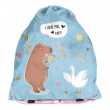 Rucsac copii tip sac cu șnur, model Be Happy cu Capybara turcoaz- Paso Rucsac copii tip sac cu șnur, model Be Happy cu Capybara turcoaz- Paso