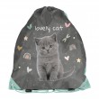 Rucsac copii tip sac cu șnur, model Lovely Cat turcoaz-argintiu- Paso Rucsac copii tip sac cu șnur, model Lovely Cat turcoaz-argintiu- Paso
