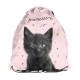 Rucsac copii tip sac cu șnur, model Princess Black Cat -Paso